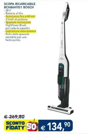 Esselunga Bosch Scopa Ricaricabile BCH86HYG1 offerta