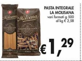 Coal City Pasta integrale la molisana offerta