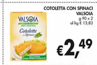 Supermercato Coal Cotoletta con spinaci valsoia offerta