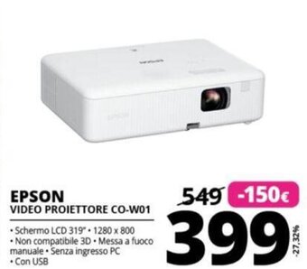 Comet Epson Video Proiettore CO-W01 offerta