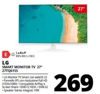 Comet LG Smart Monitor TV 27" 27TQ615S offerta