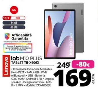 Comet Lenovo tab M10 Plus Tablet TB-X606X offerta
