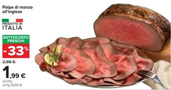 Carrefour Polpa di manzo all'inglese offerta