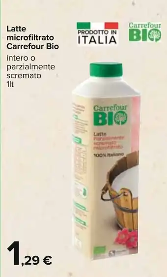 Carrefour Carrefour Bio Latte microfiltrato 1lt offerta