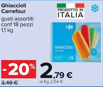 Carrefour Carrefour Ghiaccioli 18 pezzi 1,1kg offerta
