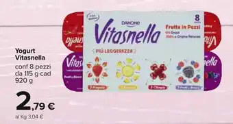 Carrefour Vitasnella Yogurt 8 pezzi 115g cad 920g offerta