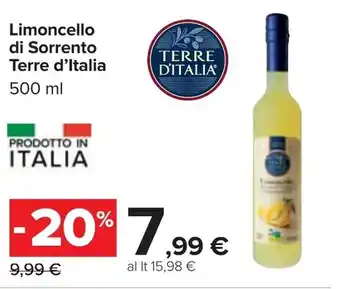 Carrefour Terre d'Italia Limoncello di Sorrento 500ml offerta