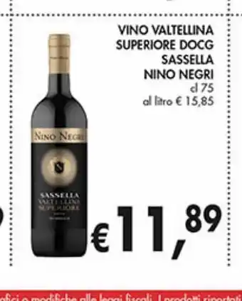 Vino valtellina superiore docg sassella nino negri