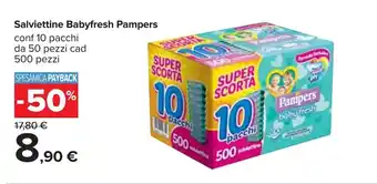 Carrefour Pampers Babyfresh Salviettine 50 pezzi offerta