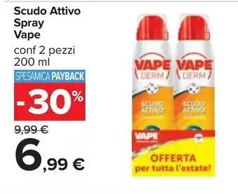Carrefour Vape Scudo Attivo Spray 2 pezzi 200ml offerta