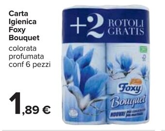 Carrefour Foxy Bouquet Carta Igienica 6 pezzi offerta