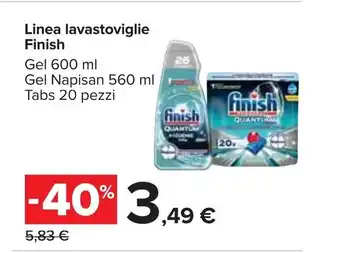 Carrefour Finish Linea lavastoviglie 600ml e 560ml offerta