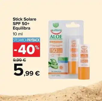 Carrefour Equilibra Solare SPF 50+ Stick 10ml offerta