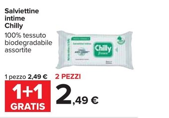 Carrefour Chilly Salviettine intime offerta