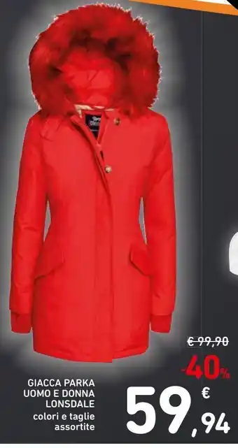 Spazio Conad Giacca parka uomo e lonsdale offerta
