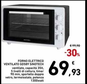 Spazio Conad Forno elettrico ventilato gd589 sinotech offerta