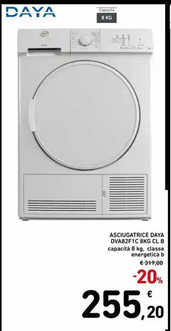 Spazio Conad Asciugatrice daya dva82f1c 8kg cl n offerta