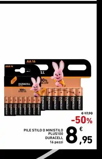 Spazio Conad Pile stilo o minisilo plus100 duracell 16 pezzi offerta