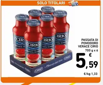Spazio Conad Passata di pomodoro verace cirio 700g x6 offerta