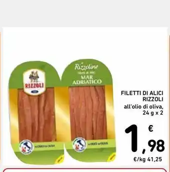 Spazio Conad Filetti di alici rizzoli all' olio di oliva , 24 g x 2 offerta