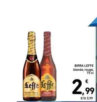 Birra leffe blonde, rouge cl 75