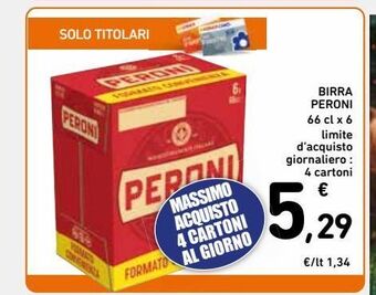 Spazio Conad Birra peroni 66 cl x6 offerta
