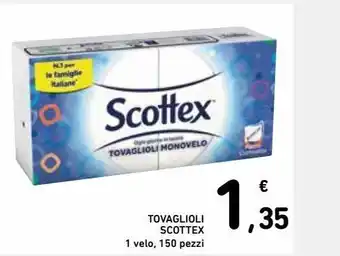 Spazio Conad Tovaglioli scottex 1 velo, 150 pezzi offerta