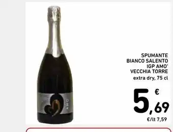 Spazio Conad Spumante bianco salento igp amo' vecchia torre extra dry 75 cl offerta