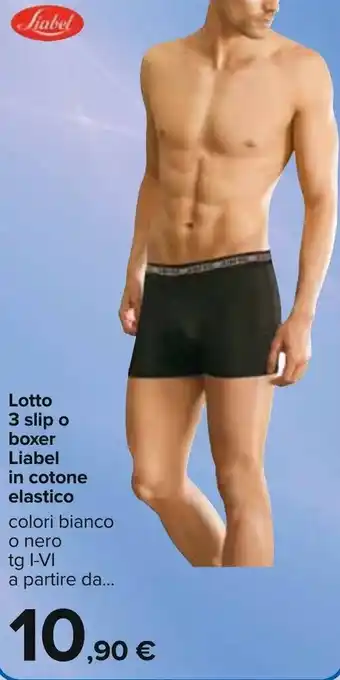 Carrefour Liabel Lotto 3 slip o boxer in cotone elastico offerta