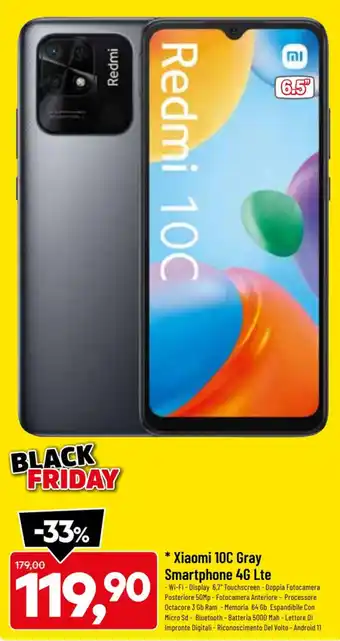 DPiù Xiaomi 10C Gray Smartphone 4G Lte offerta