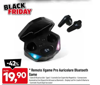 DPiù Remoto Xgame Pro Auricolare Bluetooth Game offerta