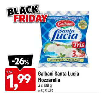 DPiù Galbani Santa Lucia Mozzarella 3 x 100 g offerta