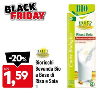 DPiù Bioricchi Bevanda Bio a Base di Riso e Soia 1 l offerta