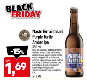 DPiù Mastri Birrai Italiani Purple Turtle Amber Ipa 330 ml offerta
