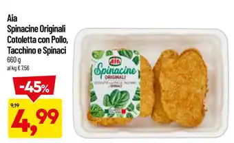 DPiù Aia Spinacine Originali Cotoletta con Pollo, Tacchino e Spinaci 660 g offerta