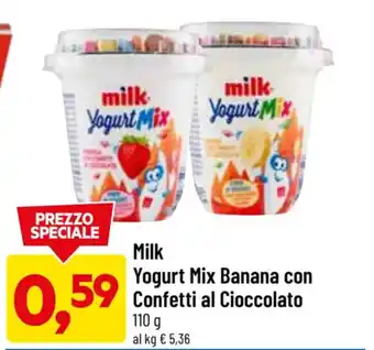 DPiù Milk Yogurt Mix Banana con Confetti al Cioccolato 110 g offerta