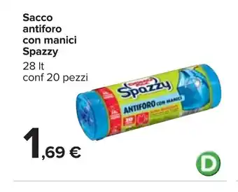 Carrefour Spazzy Sacco antiforo con manici 28lt 20 pezzi offerta