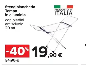 Carrefour Stendibiancheria Tempo in alluminio 20mt offerta