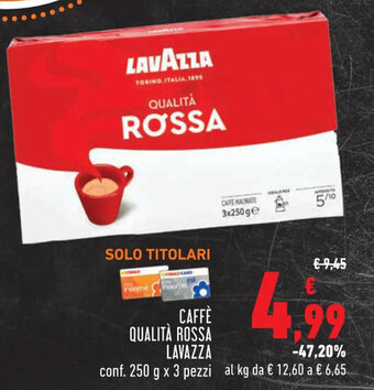 Conad Lavazza Caffè Qualità Rossa conf. 250 g x 3 pezzi offerta