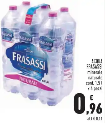 Conad Frasassi Acqua minerale naturale conf. 1,5 l x 6 pezzi offerta
