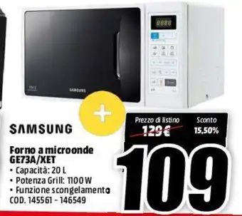 MediaWorld Samsung Forno a microonde GE73A/XET offerta