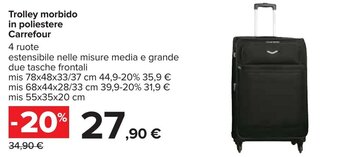 Carrefour Carrefour Trolley morbido in poliestere offerta
