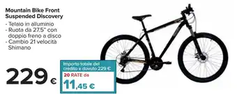 Carrefour Mountain Bike Front Suspended Discovery offerta