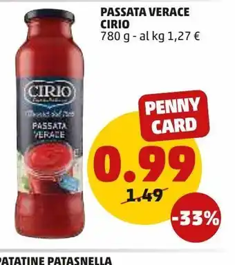 PENNY Passata verace cirio 780 g — al kg 1,27 € offerta