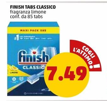 PENNY Finish tabs classico fragranza limone conf. da 85 tabs offerta