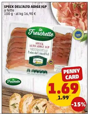 PENNY Speck dell'alto adige igp a fette 100 g - al kg 16,90 € offerta