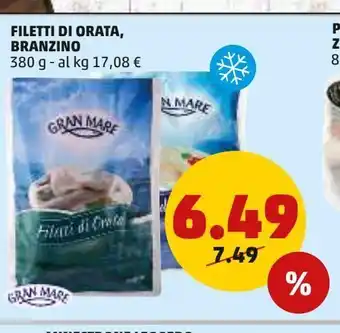 PENNY Filetti di orata, branzino 380 g - al kg 17,08 € offerta