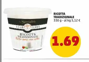 PENNY Ricotta tradizionale 330 g - al kg 5,12 € offerta