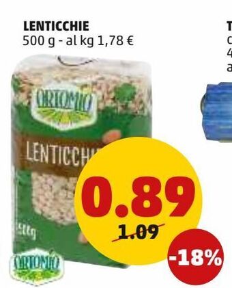 PENNY Lenticchie 500 g - al kg 1,78 € offerta