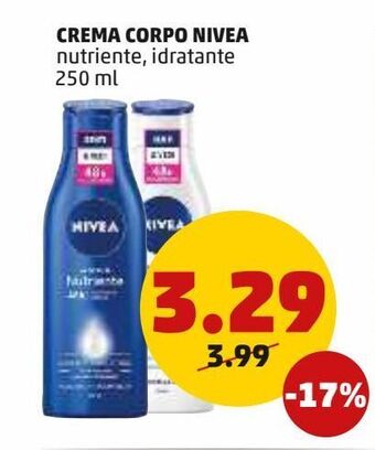 PENNY Crema corpo nivea nutriente, idratante 250 ml offerta